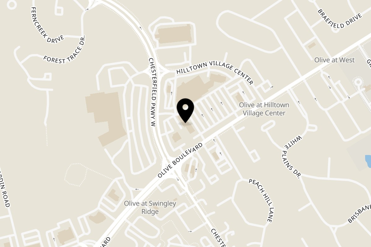 Map showing the location of Sharjah Mediterranean Grill on 179 Hilltown Village Center in Chesterfield